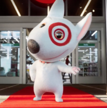 A cartoon version of the Target mascot Bullseye